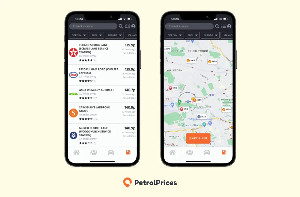 Petrol Prices app to see live fuel price changes near you.