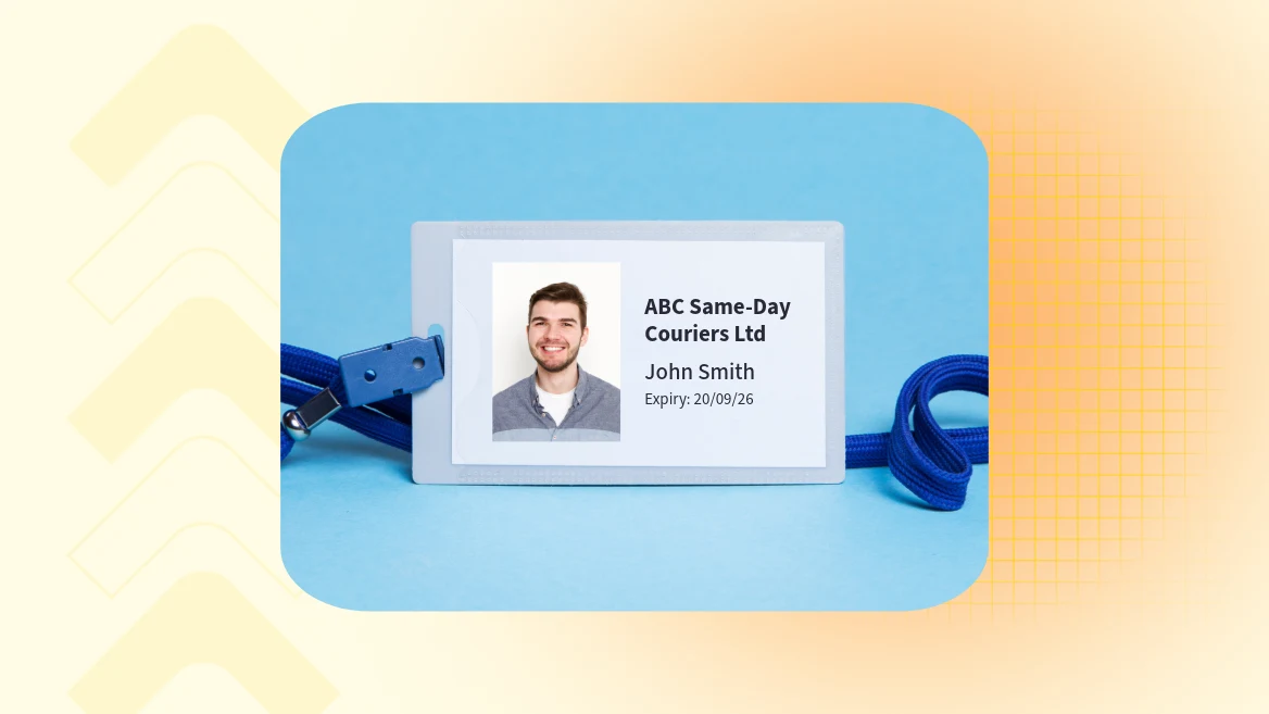 Courier ID badge example