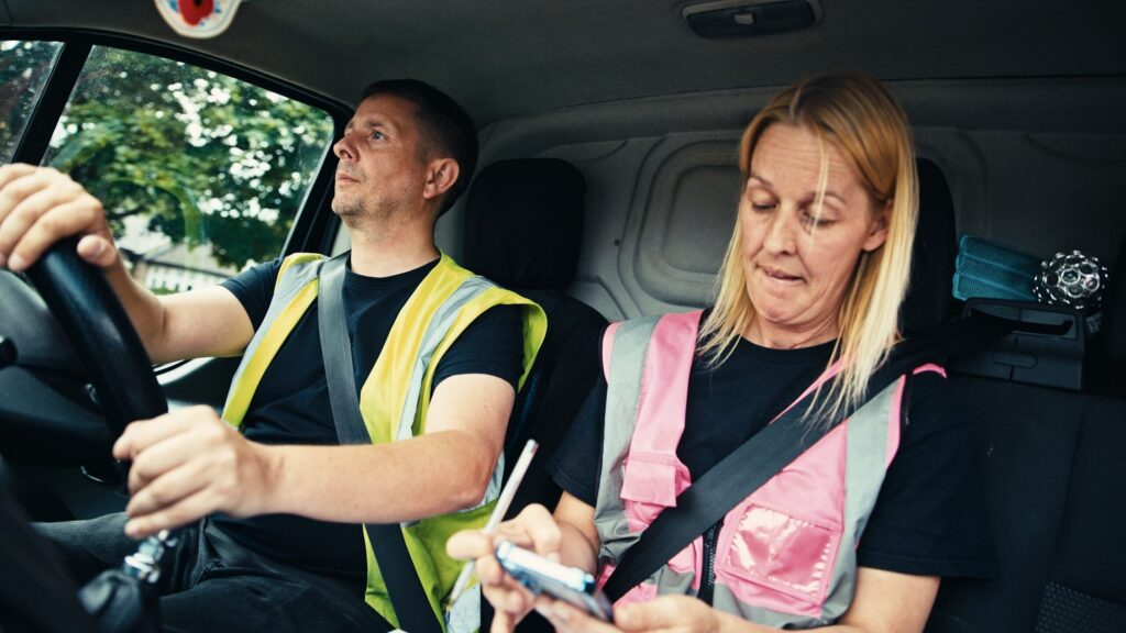 Gareth and Kelly managing their business on the road